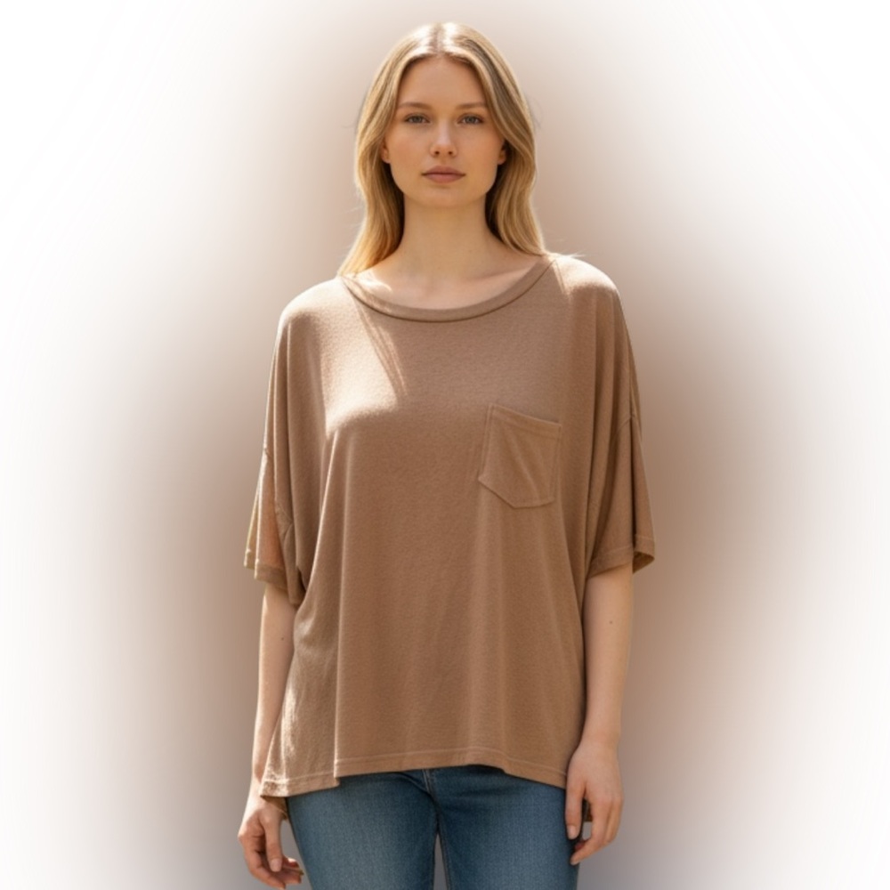 SHEIN Brown Short Sleeve Tee